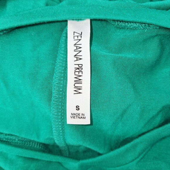 Women's Zenana Premium Green Flowy Small Dress Pockets Swing Style Soft Knee Len - Picture 6 of 7